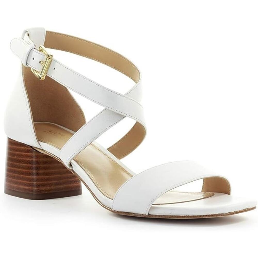 Women's Shoes Michael Kors Diane Mid Block Heel Sandals Optic White Size 7.5 M - Picture 3 of 6